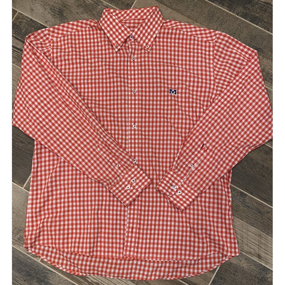 Pennington & Bailes Michigan Long Sleeve Button‎ Down Shirt Gingham Plaid Large